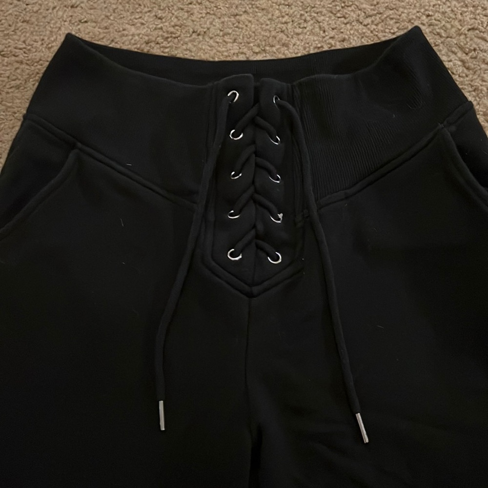 Black lace up fly joggers!